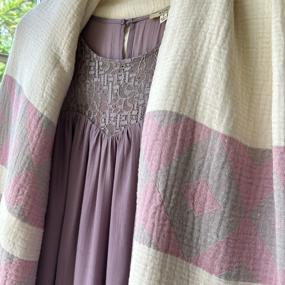 College Dorm Life Twin XL Blanket Wrap Woven Loom Organic Cotton Pink + Gray - Picture 4 of 10